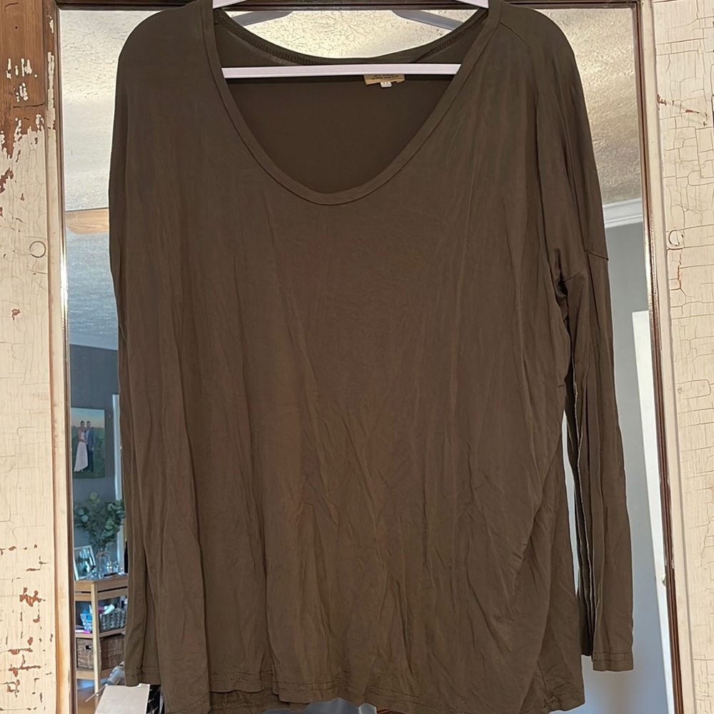 Green Piko Long-Sleeve Top